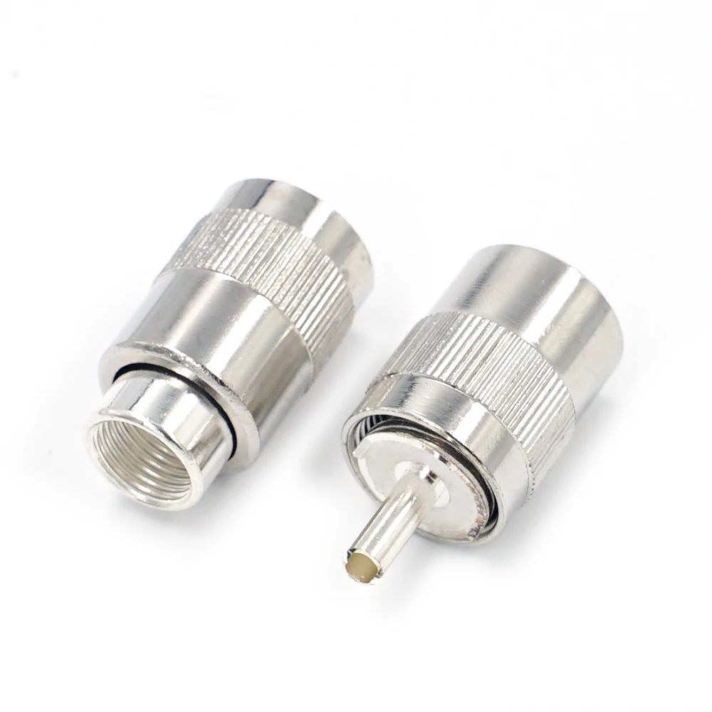PL-259 UHF Male Solder Connectors (2-Pack) - For RG213, RG8, LMR400 Coax Cable