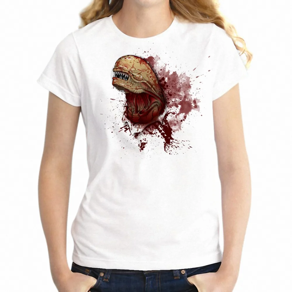 Новая женская футболка Alien Chestburster Geek с коротким рукавом для девочек Harajuku хип-хоп