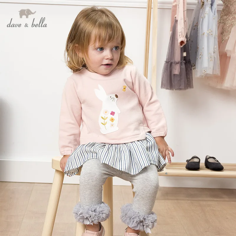 Dave bella/DBM12840; весеннее милое платье принцессы с цветочным рисунком для маленьких девочек; детское модное праздничное платье; одежда в стиле Лолиты для маленьких детей