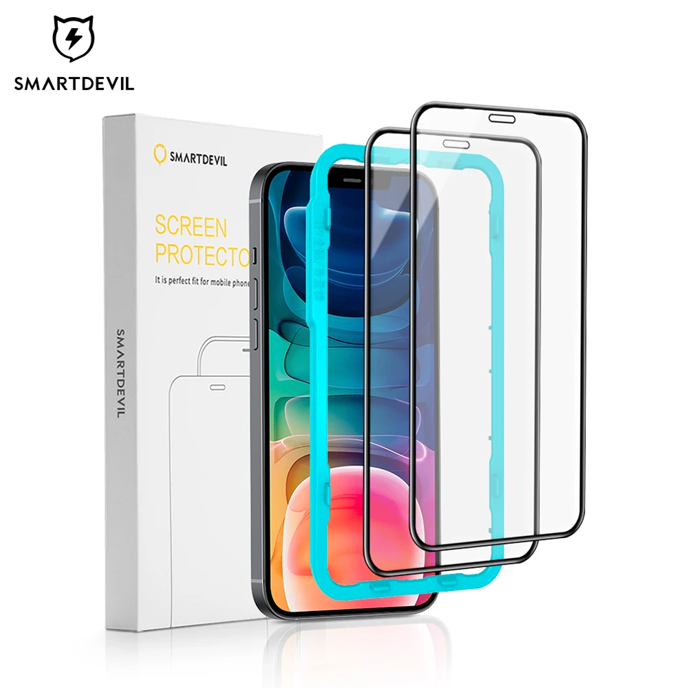 Закаленное стекло SmartDevil для iPhone 12 Pro Max 11 7 8 X XS XR пленка экрана с полным покрытием и