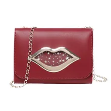 Красные губы модная дамская одноцветная маленькая сумка на плечо Элегантная Дамская оригинальная сумочка Изысканная модная сумка-мессенджер для девушек