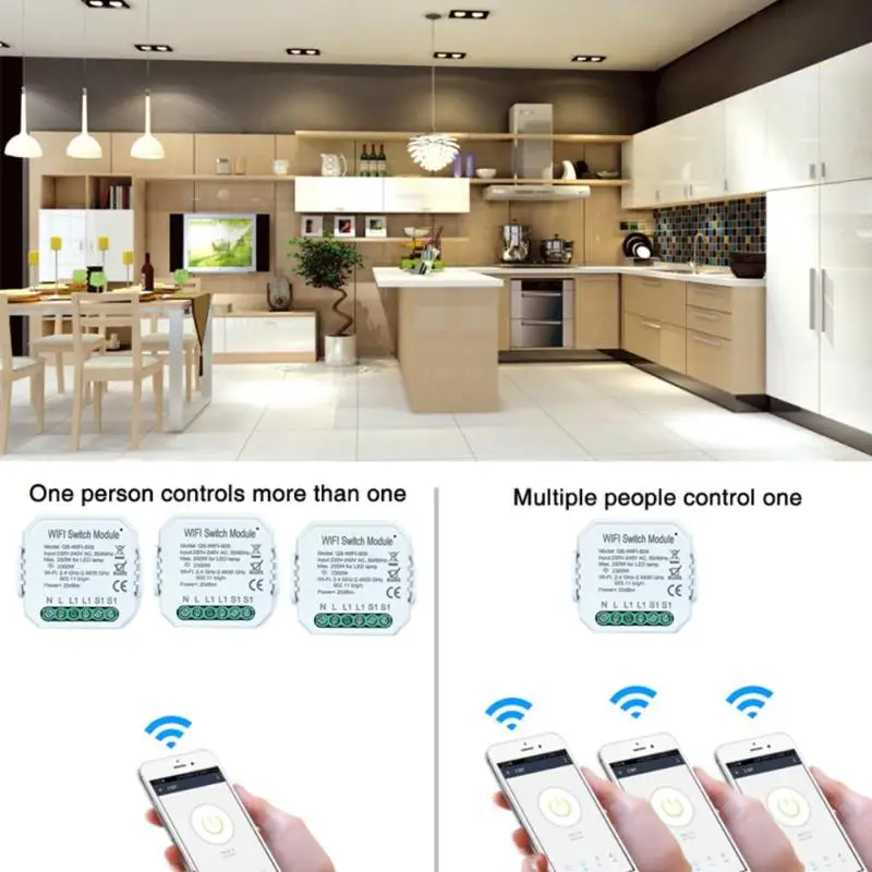 Умный WiFi умный модуль переключения DIY модуль автоматизации для Alexa Google Assistant Голосовое управление