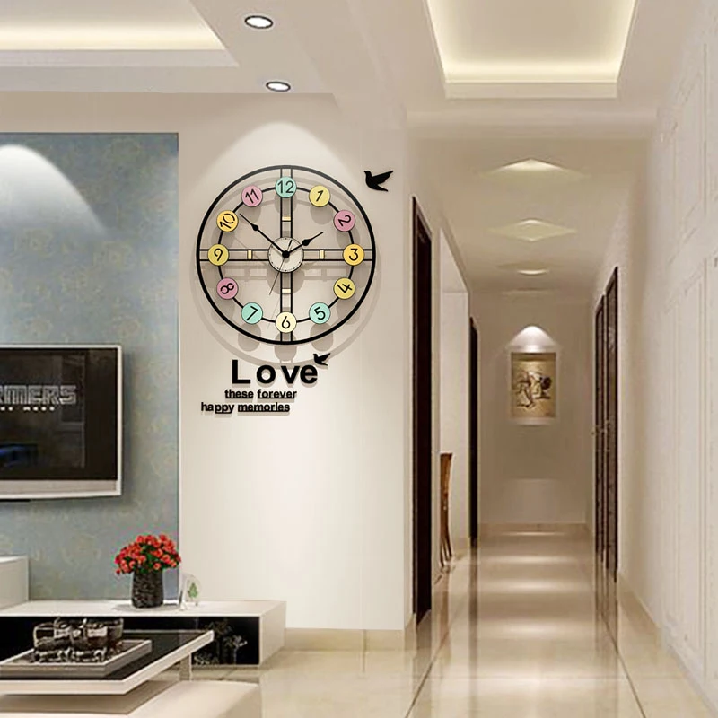 

Large Modern Design Wall Clock Electronic Silent Novelty Wall Clock Creative Living Room Duvar Saati Wall Watch Home JJ60WC