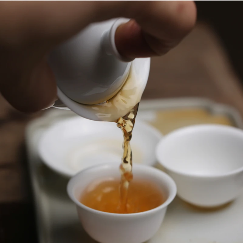 Tea set Mini 60ml Gaiwan For Tea Solid White Porcelain Tureen With Lid Teaware Travel Kung Fu Tea Set Chinese Cup Bowls Small Chawan