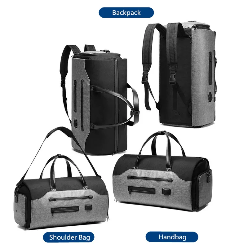 OZUKO Travel Bag Multifunction Men Suit Storage Large Capacity Luggage Handbag Waterproof Duffel Bag Shoes Pocket