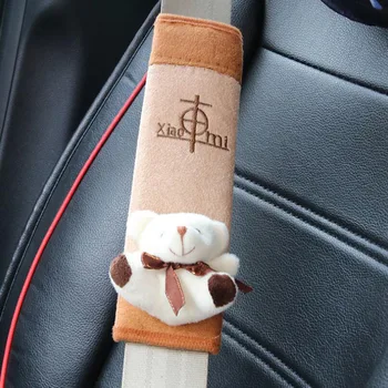 

2PCS/Set Cartoon Plush Car Seat Belt Cover Seat Belt Shoulder Pads Strap Girls Children Seat Belt Protecting Clip Auto Accessori