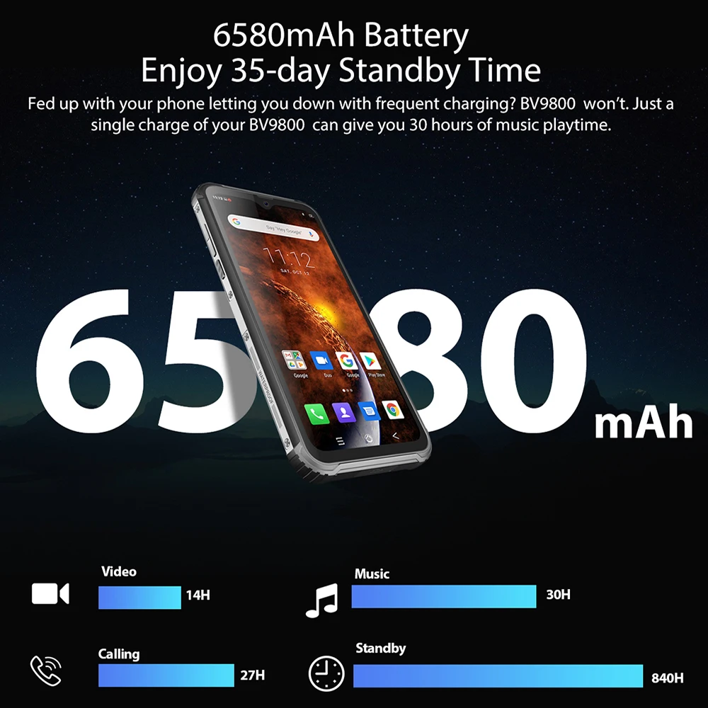 Смартфон Blackview BV9800 Helio P70 6 ГБ + 128 Гб Android 9 0 камера 48 МП водозащита IP68 6580 мАч 3 дюйма FHD