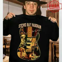 Freeship, camiseta de firma guitarra Vintage de eaghan Ray Vaughan, negro, Unisex, S 6Xl