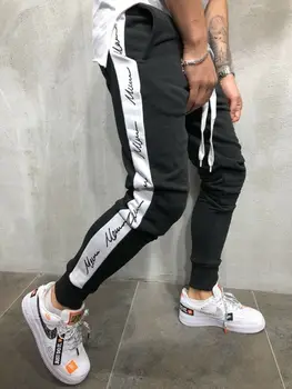 

2020 Fashion Men Pants Long Casual Sport Pants Gym Slim Fit Trousers Running Joggers Sweatpants