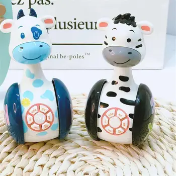 

Baby Rattles Cartoon Animal Tumbler Doll Toys Multi-function Intelligent Puzzle Bell