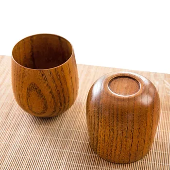 

Japanese Style Natural Wood Cup Reusable Environmentally Protection Tea Coffee Milk Insulated Water Cup Kitchen Home Accessor