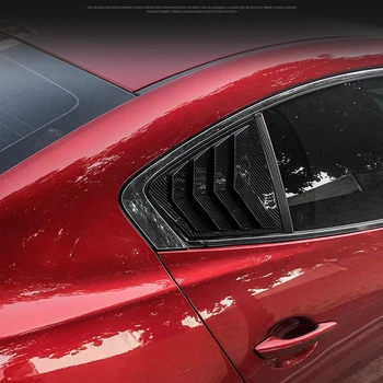 

For Mazda 3 Sedan 2020 Exterior Accessories ABS Carbon Fiber Rear Window Triangle Shutters Cover Trim 2pcs Car Styling