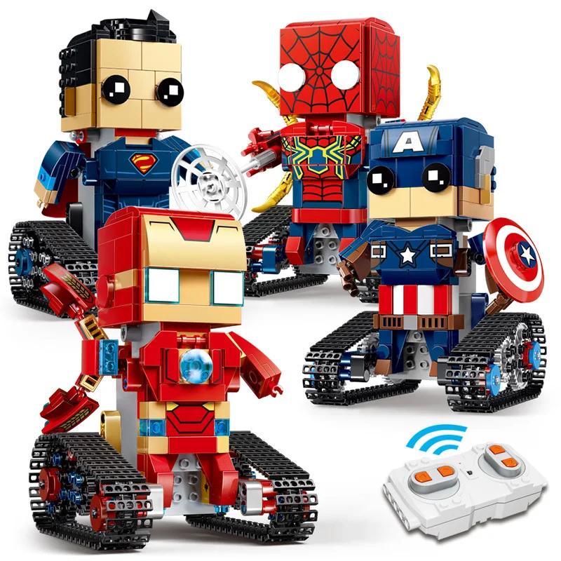 DIY-Technic-RC-Brickheadz-Remote-control-Avengers-4-Building-Blocks-Kits-Compatible-Legoed-action-figure-Spiderman (1)
