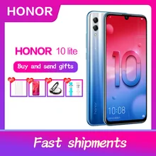 Honor 10 Lite, глобальная ПЗУ, Android 9,0, 6,21 дюйма, FHD 2340X1080, двойной шрифт, задняя камера 24 МП, AI, отпечаток пальца, 710, четыре ядра