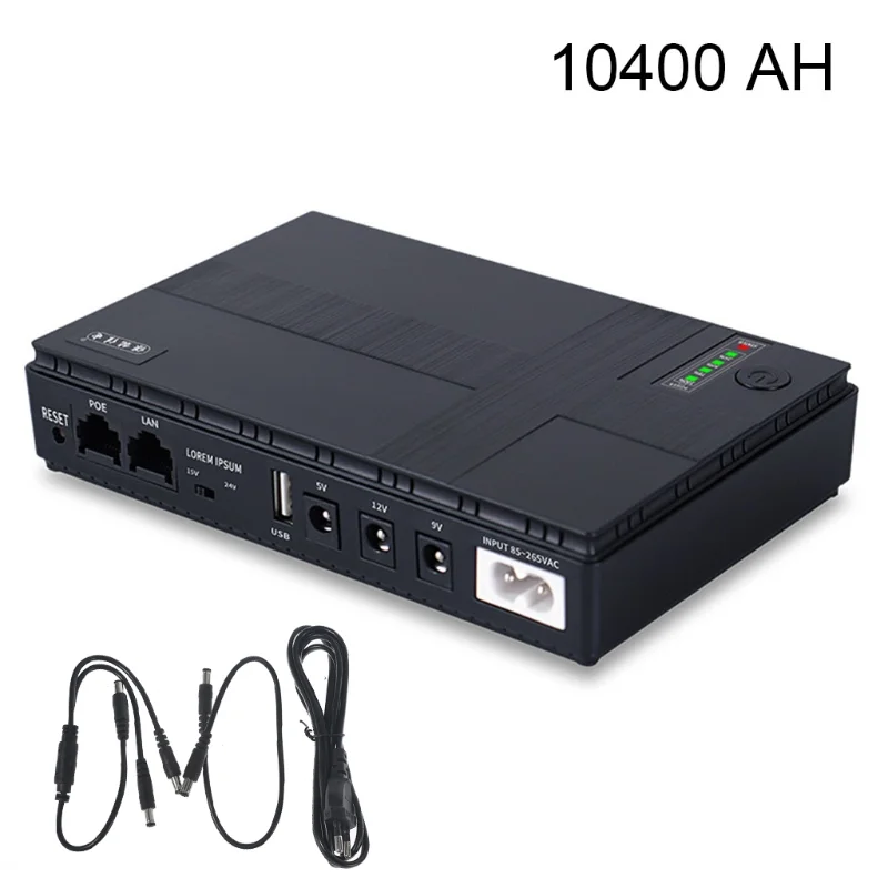 Uninterruptible Power Supply Mini UPS Battery Backup DC 5V 9V 12V Large Capacity for CCTV & Modem Equipment