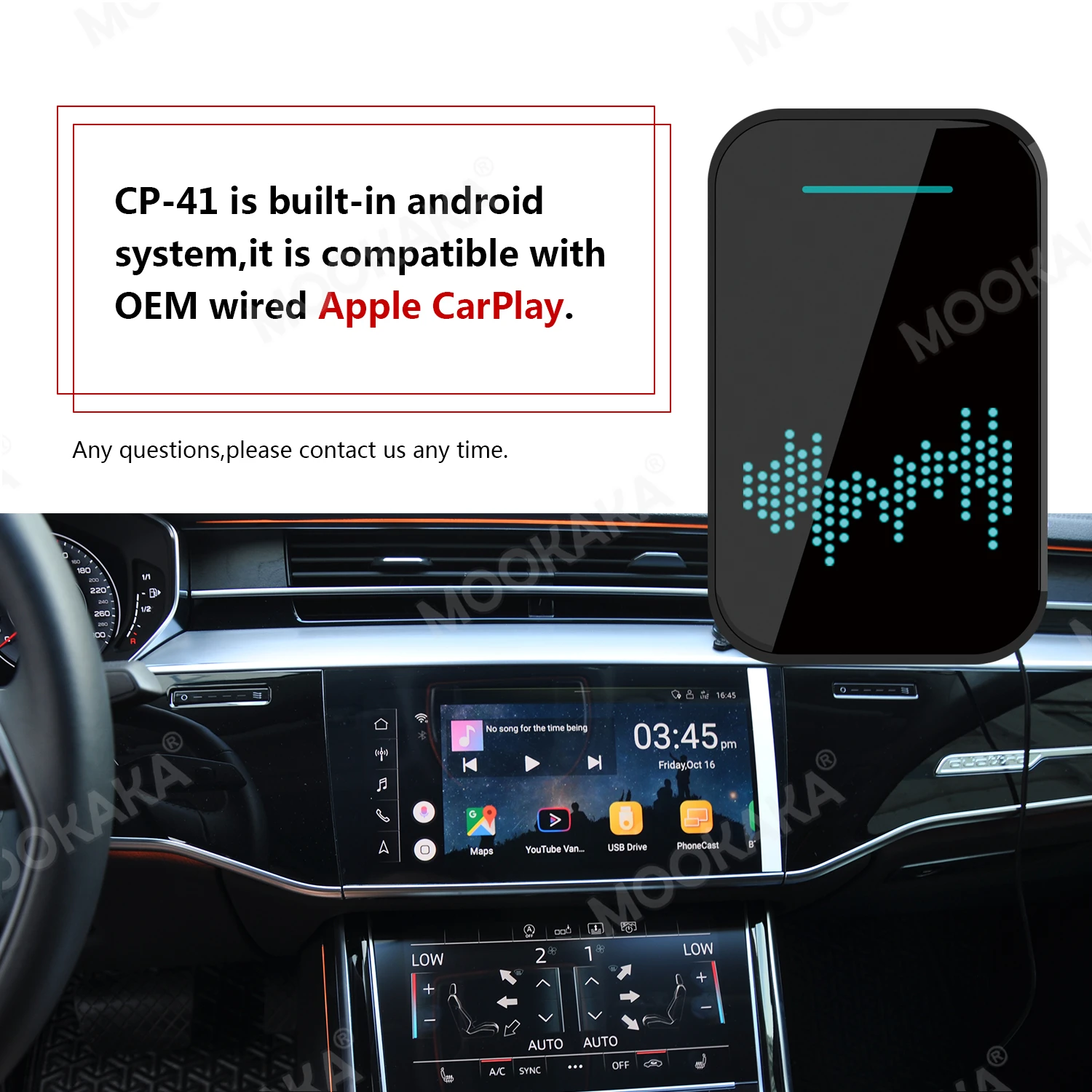 4G+32GB In-Car Infotainment Enhancement Original Carplay AI Android BOX No installation required! Just plug it into the USB Port