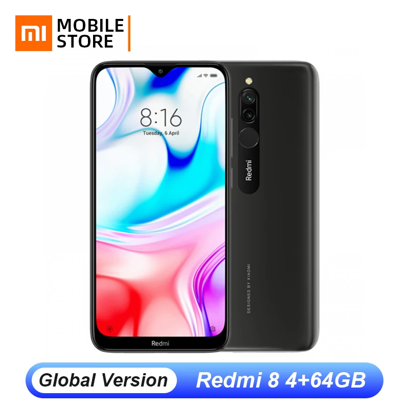 Xiaomi Redmi 8 с глобальной версией 4 Гб ОЗУ 64 ПЗУ Восьмиядерный мобильный телефон Snapdragon