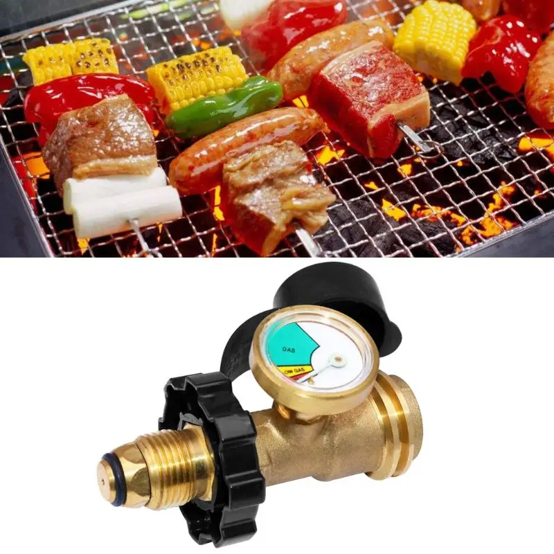 

Universal BBQ Gas Propane Pressure Gauge Tank RV Pressure Gauge Level Indicator Adapter Leak Detector Gas Measurement