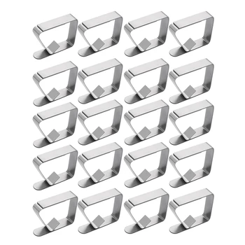 

20 Pcs Stainless Steel Tablecloth Clip,Non-Slip Adjustable Table Cover Clamps Clip for Parties Picnics