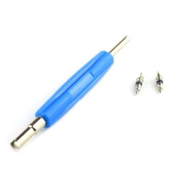 

VODOOL 2pcs Valve Cores with Dual Head Valve Core Remover Removal Auto Tire Repair Install Tool Car Air Conditioning Repair Tool