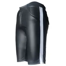 Мужские трусики из искусственной кожи в полоску,, короткий Боксер Wetlook, Клубная одежда, бандаж, сценическая одежда для геев, сексуальное, эротическое белье, большие размеры