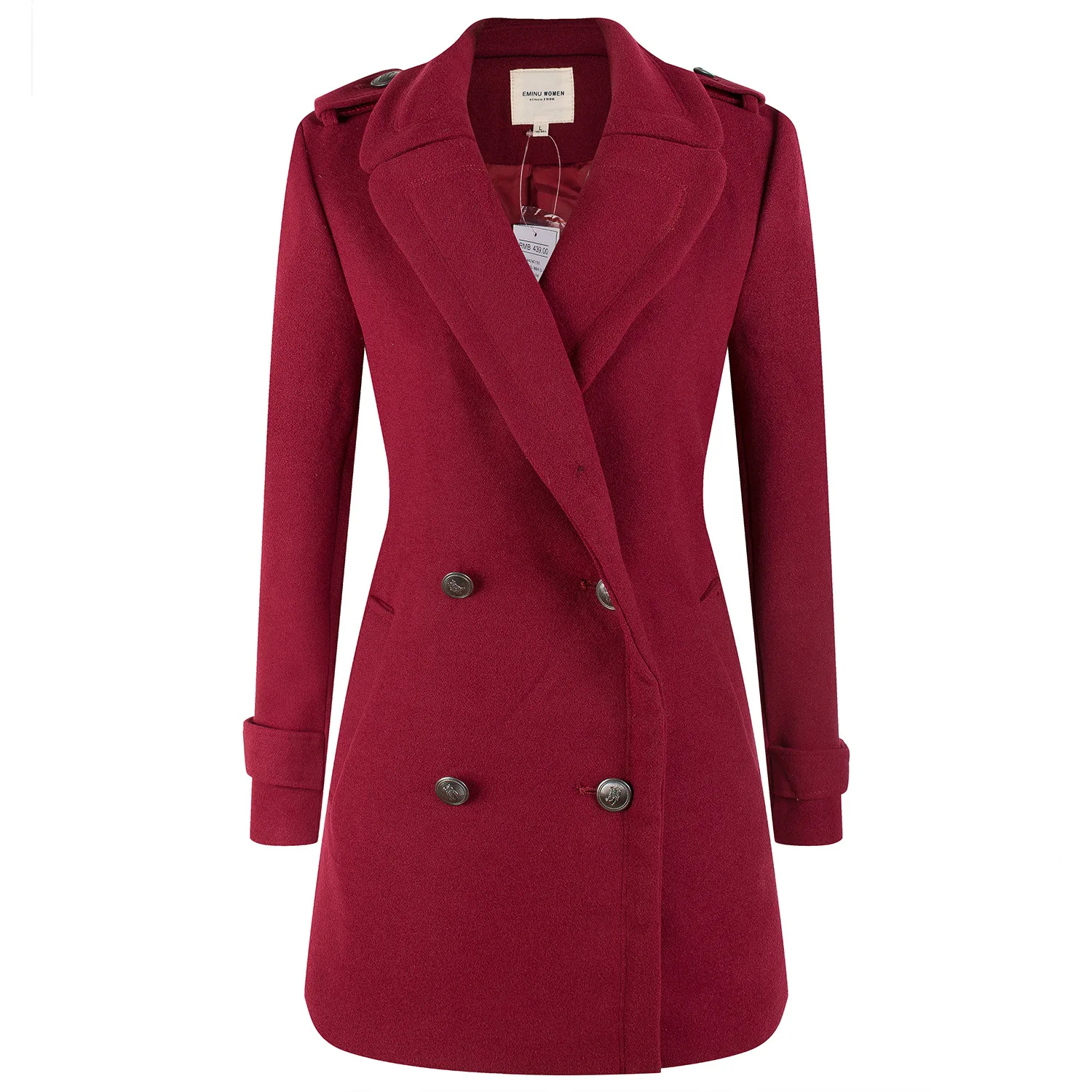 

2018 Autumn And Winter New Style WOMEN'S Dress South Korea East Fold-down Collar Mid-length WOMEN'S Trench Coat Women's Heavy Wo