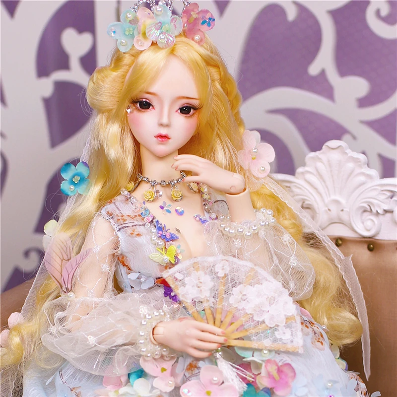 Dream Fairy 1/3 bjd кукла 62 см, кукла на заказ, Золотая одежда для волос, обувь, корона, подарок для девочки - Color: doll suit shoes