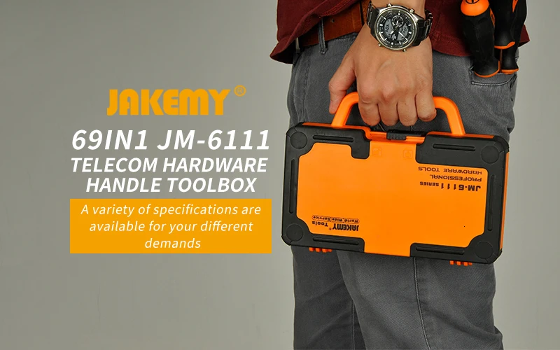 JAKEMY JM-6111 69 in 1 DIY Hand Tool Set 180 Degrees Ratchet Screwdriver with Chrome Vanadium Bits Home Tools