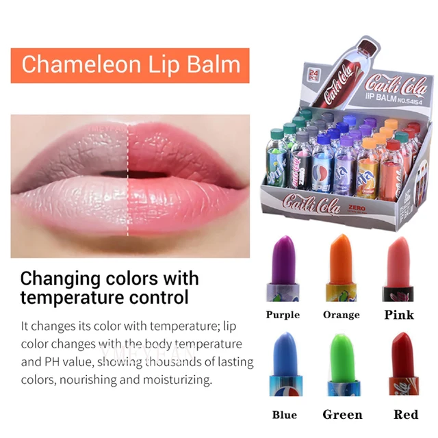 24pcs/Lot Pack Cute Wholesale Lip Balm Beauty Fruit Balm Makeup Lips Care 6 Flavor Novelty Kawaii Makup Color Change Lipbalm 2
