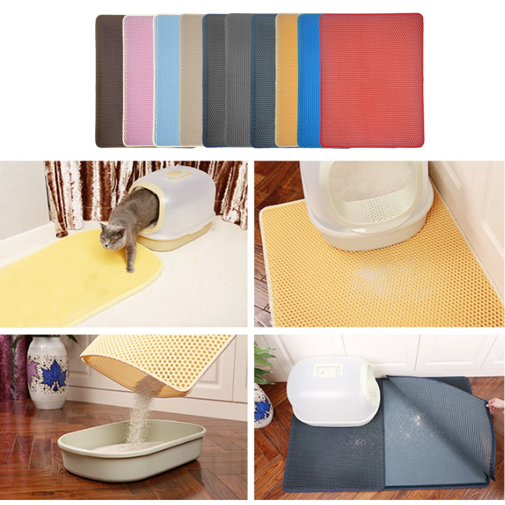 Двухслойный коврик для кошачьего туалета 10 цветов водонепроницаемый домашних