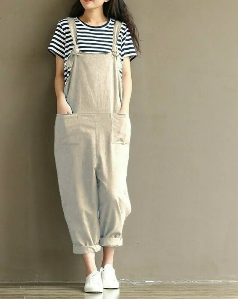 Women Overalls Loose Dungarees Ladies 