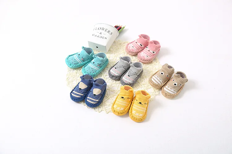 New Style Spring And Summer Cartoon Infant Ankle Sock Anti-slip Leather Sole Children Floor No-show Socks mian bao Socks 0-1-3-Y