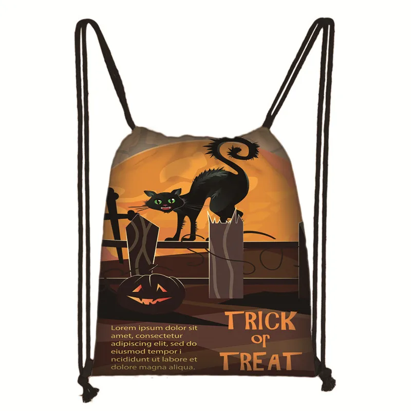 halloween 13 Хэллоуин Тыква Drawstring мешок вечерние лакомство или трюк конфеты сумки хранения держатель рюкзак ведьмы сумка Детская сумка на подарок - Цвет: halloween 13