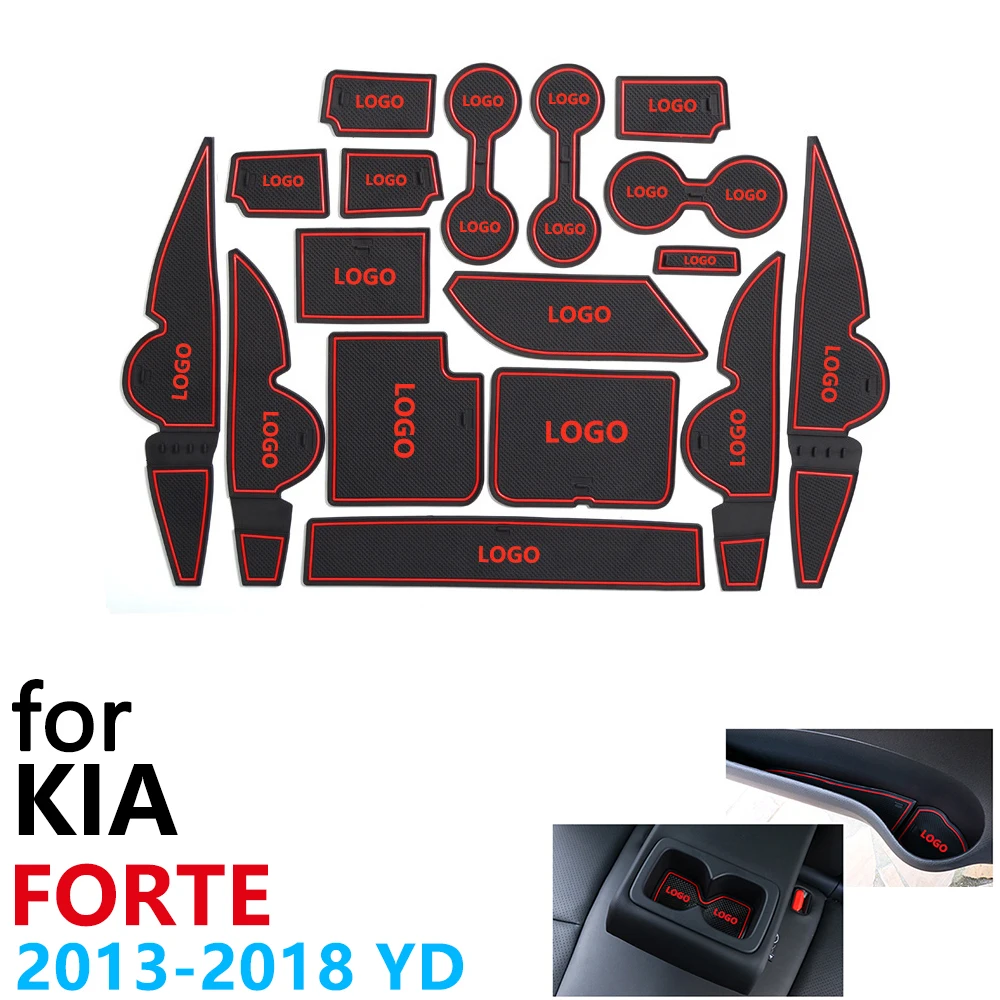 Противоскользящие резиновые чашки подушки двери паз коврик для KIA Forte YD 2013~ K3 Cerato аксессуары наклейки для автомобиля