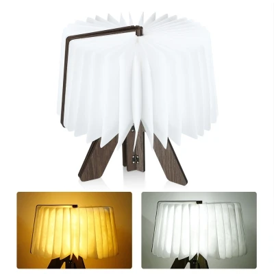 

Original LED Night Lamp USB Rechargeable LED Wooden Folding Book R Shape Table Lamp Desk Night Light For Living Room Bedroom