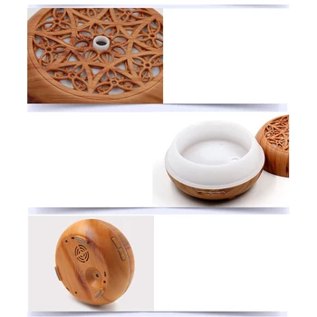

Wood Grain Ultrasonic Aroma Essential Oil Diffuser with Bluetooth Wireless Music Speaker Timer Aromatherapy Air Humidifier 300Ml