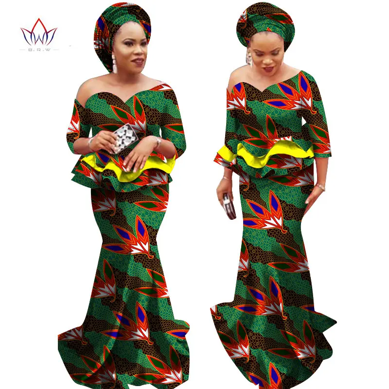 6 В африканском стиле длинные платья для женщин в африканском стиле Dashiki африканская мода Анкары костюм(топ и юбка) Африка хлопковые вечерние Костюмы размера плюс WY2252 - Цвет: 6
