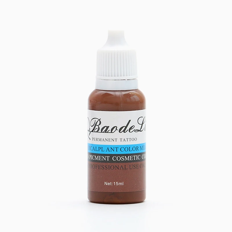 light brown Пигмент для перманентного макияжа 15 мл, 23 Цвета, набор чернил для татуажа, краски для микроблейдинга бровей, губ, средств для макияжа тела - Цвет: light brown
