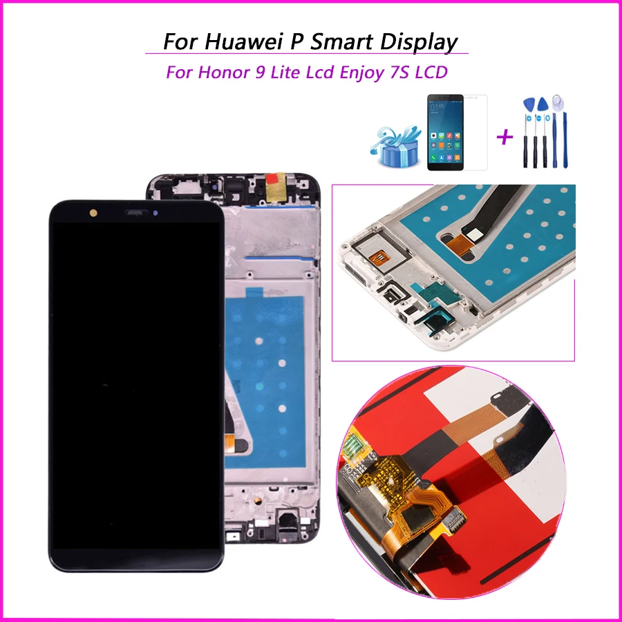 Сенсорный ЖК-экран с дигитайзером в сборе рамкой для Huawei P Smart ЖК-дисплей FIG LX1 L21 L22