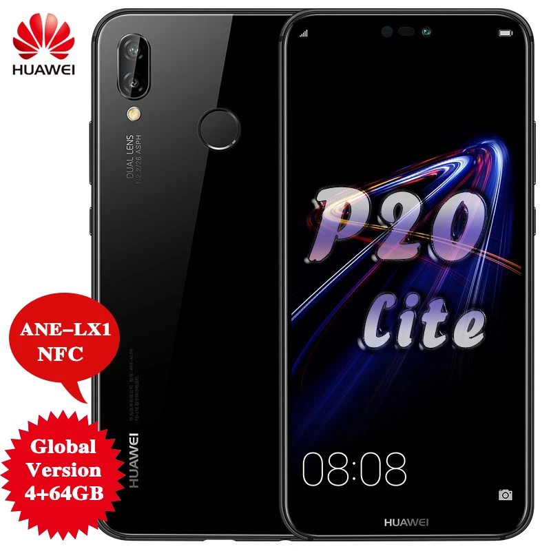 

HUAWEI P20 Lite Global Version ANE-LX1 NFC smartphone FCCID 4GB 64GB 5.84 inch AI camera Dual SIM Android 8.0 Face Unlock Mobile