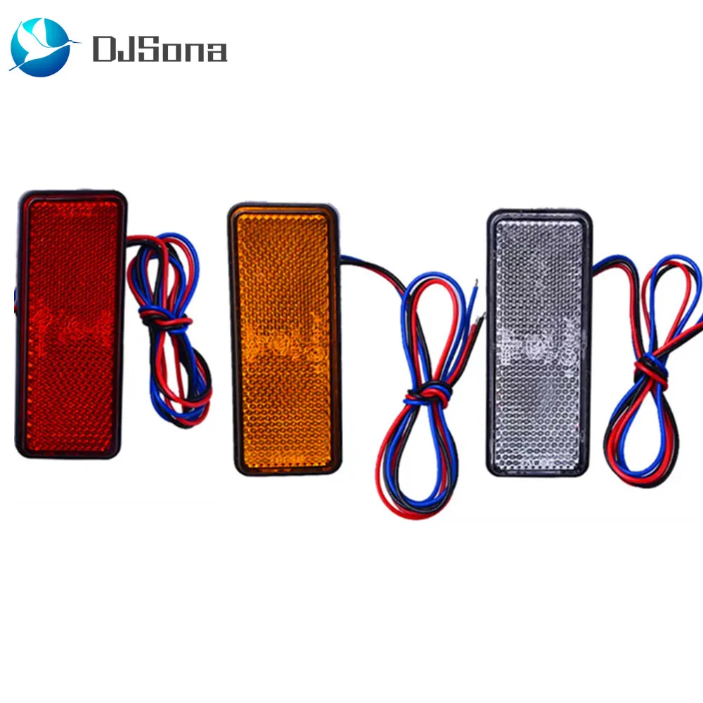 

MrY 1 Pcs 24V LED Motorcycle ATV Reflector Rear Tail Brake Stop signal Marker Light For CAR Truck SUV Trailer Scooter Jeep
