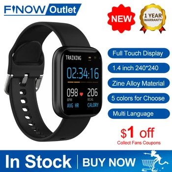 

2020 New P6 Smart Watch Men Women Waterproof Fitness Tracker support Change Strap For IOS Android phone PK P70 P80 T80smartwatch