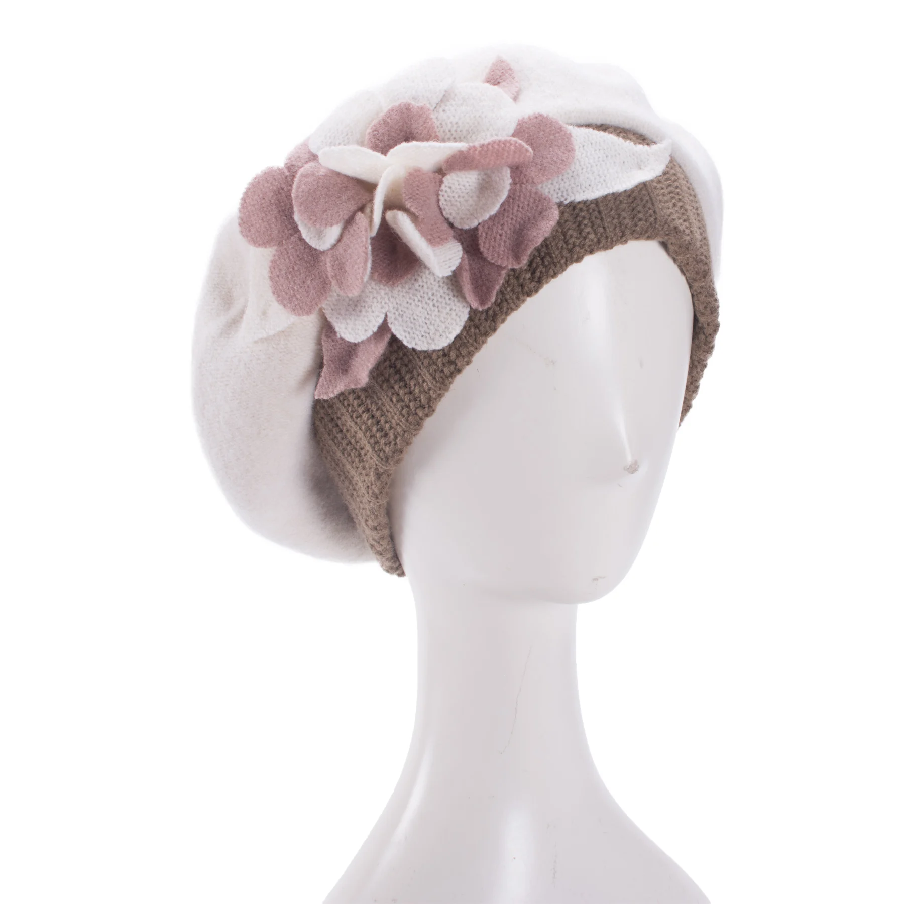 Womens Vintage Style 100% Wool Bow Loretta Beret Floral  display picture 1