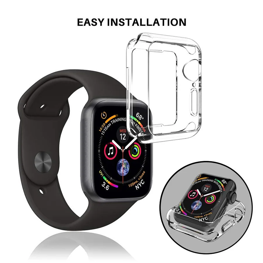 3D изогнутое закаленное стекло Бесплатный подарок чехол для Apple Watch 40 мм 44 серии 5 4