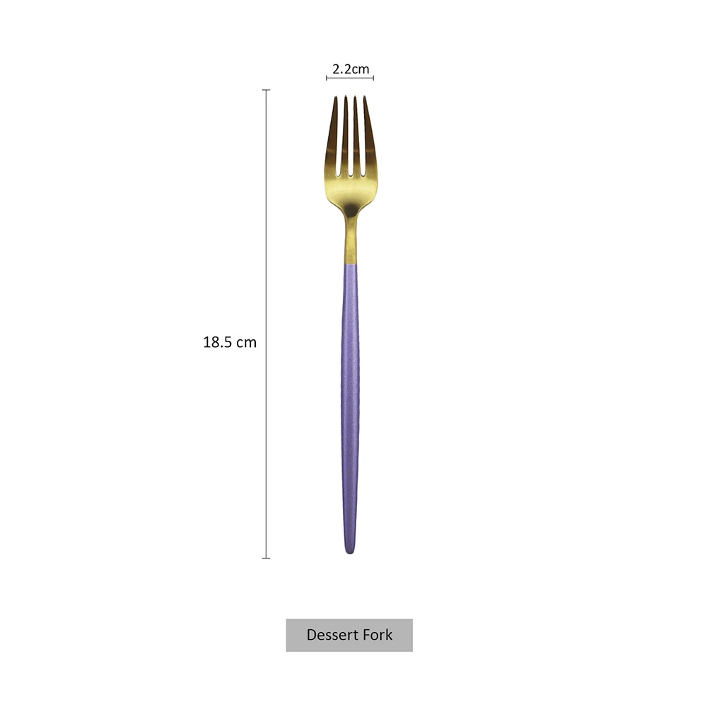 Золото 1 шт. столовые приборы металлические многоразовые столовые приборы из нержавеющей стали набор ножей вилка ложка, кухонная посуда применяются в ресторан - Цвет: 1Pcs Dessert Fork