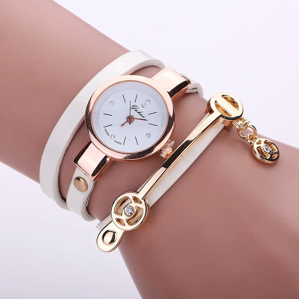 Reloj de ocio de tres círculos para mujer, pulsera de cuarzo, reloj de moda