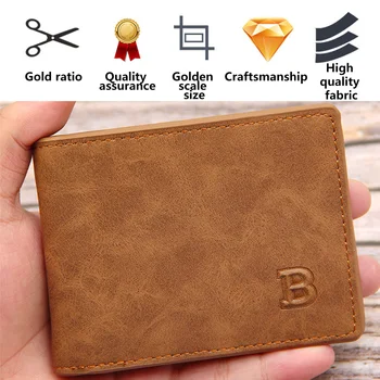 

2020 New Men's Wallet Short Frosted Leather Wallet Retro Two Fold Vertical Wallet Youth Korean Multi-card Wallet For Men Fashion