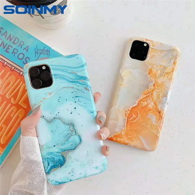 

IMD Craft Marble Pattern Cases for iphone 11 11 pro 11pro max Full color printing soft tpu back Fundas for iphone 11 pro Coques
