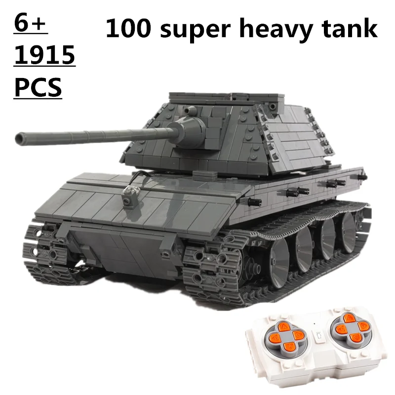 Новая технология военный строительный блок moc-13061 RC E100 супертяжелый танк с