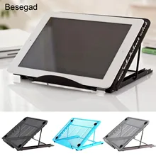 Besegad Складная подставка для ноутбука охлаждающий Кронштейн регулируемый угол держатель Базовая док-станция для Apple MacBook iPad Ноутбук компьютер планшет
